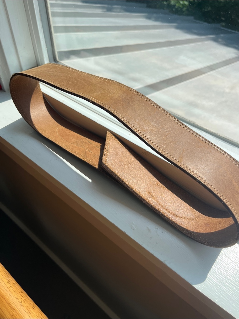 Banana Republic Vintage 80’s  Wide Brown Leather Waist Belt with Silver Buckle - Picture 5 of 9
